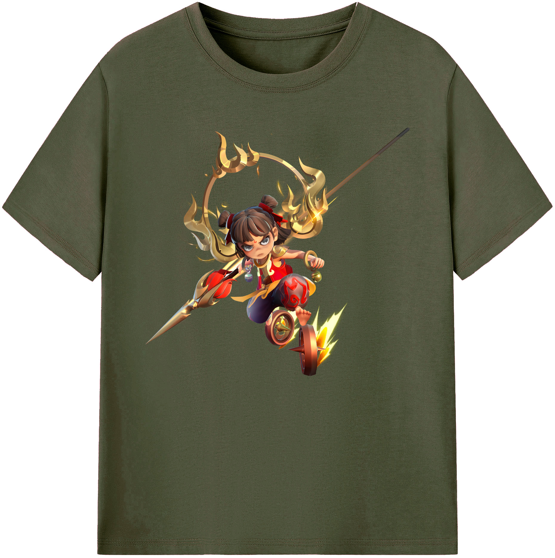 （画像用） Ne Zha 2 ナタ 魔童の大暴れ 綿100％ メンズ半袖Tシャツ｜肌触りやわらか＆通気性